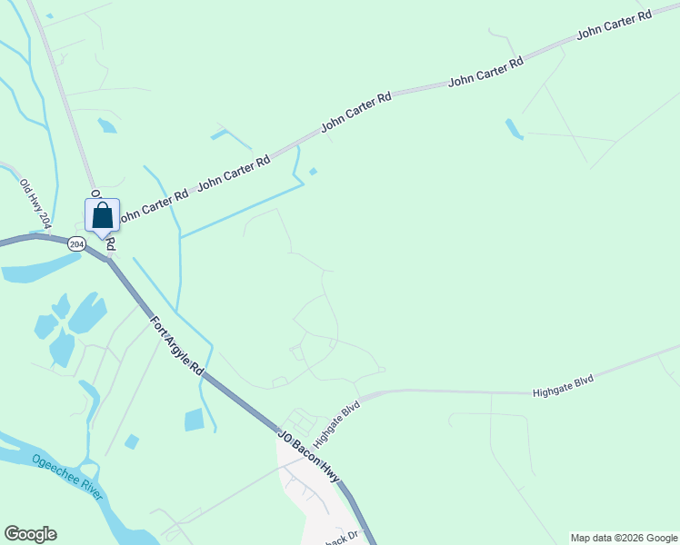 map of restaurants, bars, coffee shops, grocery stores, and more near 3400 Highgate Boulevard in Savannah