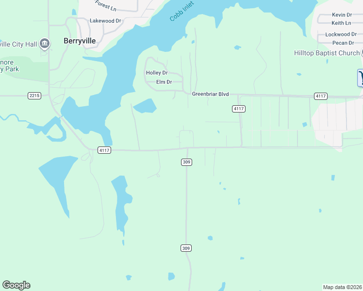 map of restaurants, bars, coffee shops, grocery stores, and more near 24283 County Road 4117 in Frankston