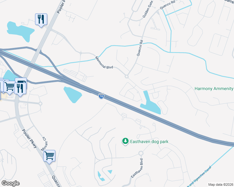 map of restaurants, bars, coffee shops, grocery stores, and more near 184 Sonata Circle in Pooler