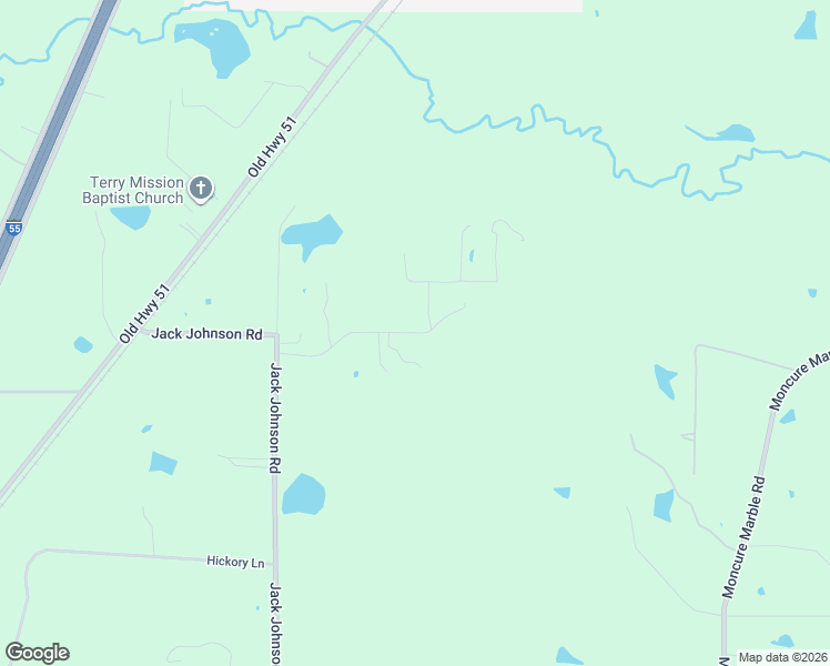 map of restaurants, bars, coffee shops, grocery stores, and more near 1355 East Jack Johnson Road in Terry