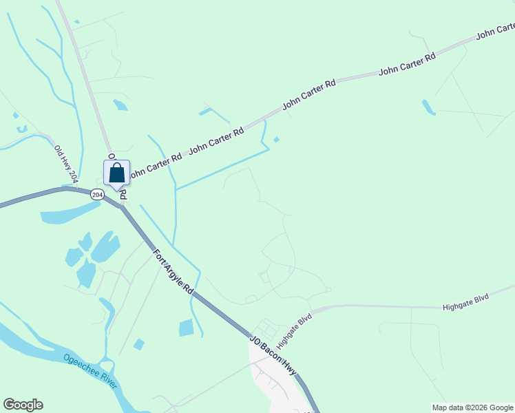 map of restaurants, bars, coffee shops, grocery stores, and more near 2898 John Carter Road in Bloomingdale