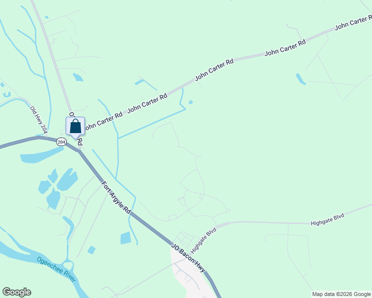 map of restaurants, bars, coffee shops, grocery stores, and more near 2898 John Carter Road in Bloomingdale