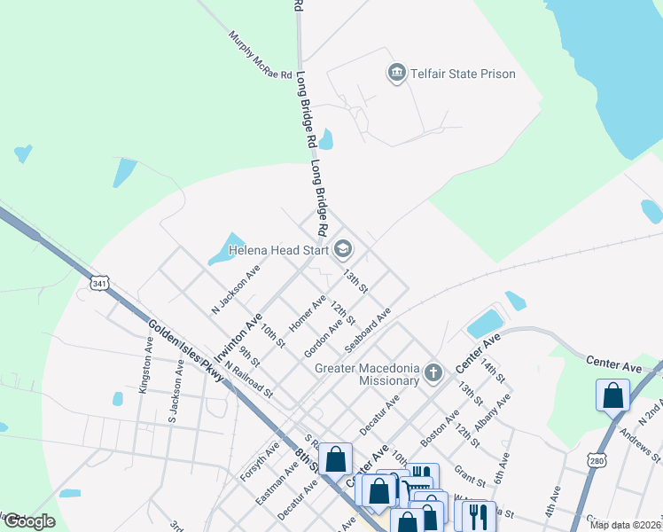 map of restaurants, bars, coffee shops, grocery stores, and more near 12th Street in Helena
