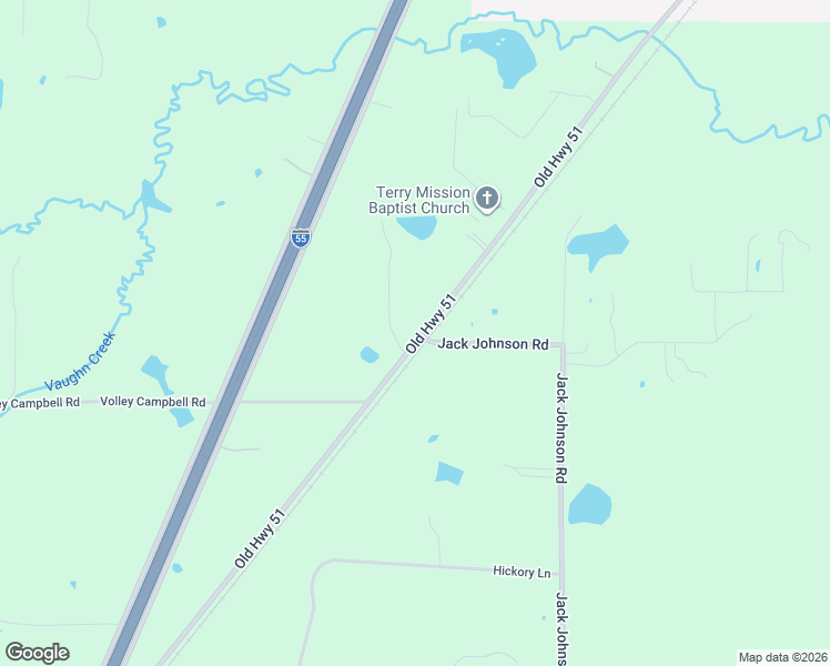 map of restaurants, bars, coffee shops, grocery stores, and more near 2245 Old Highway 51 in Terry