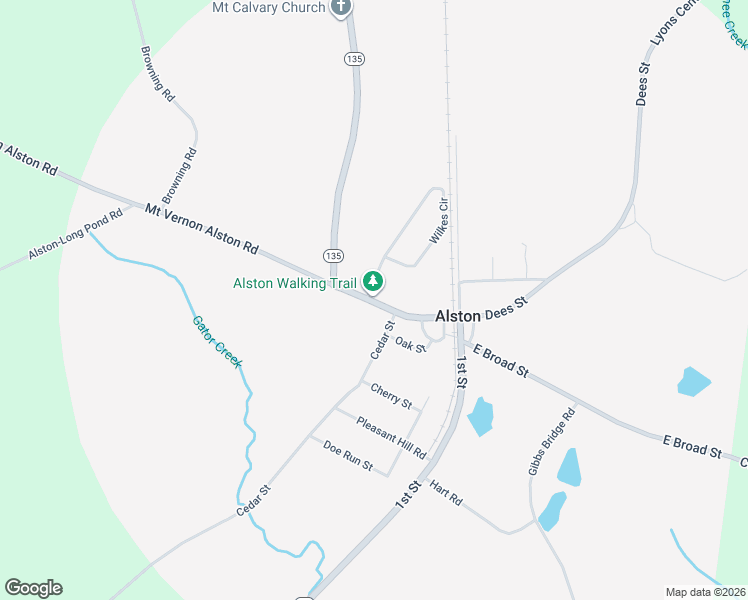 map of restaurants, bars, coffee shops, grocery stores, and more near 140 Currie Drive in Alston