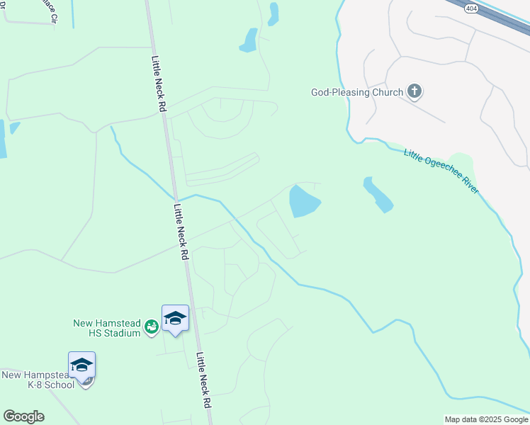 map of restaurants, bars, coffee shops, grocery stores, and more near Old Little Neck Road in Bloomingdale