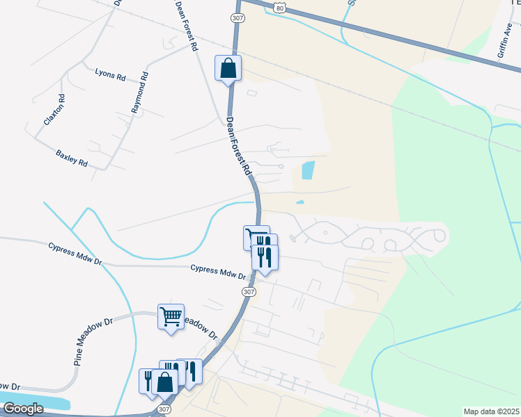 map of restaurants, bars, coffee shops, grocery stores, and more near 1602 Dean Forest Road in Savannah