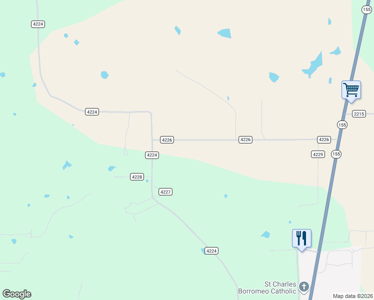 map of restaurants, bars, coffee shops, grocery stores, and more near 20850 County Road 4226 in Frankston