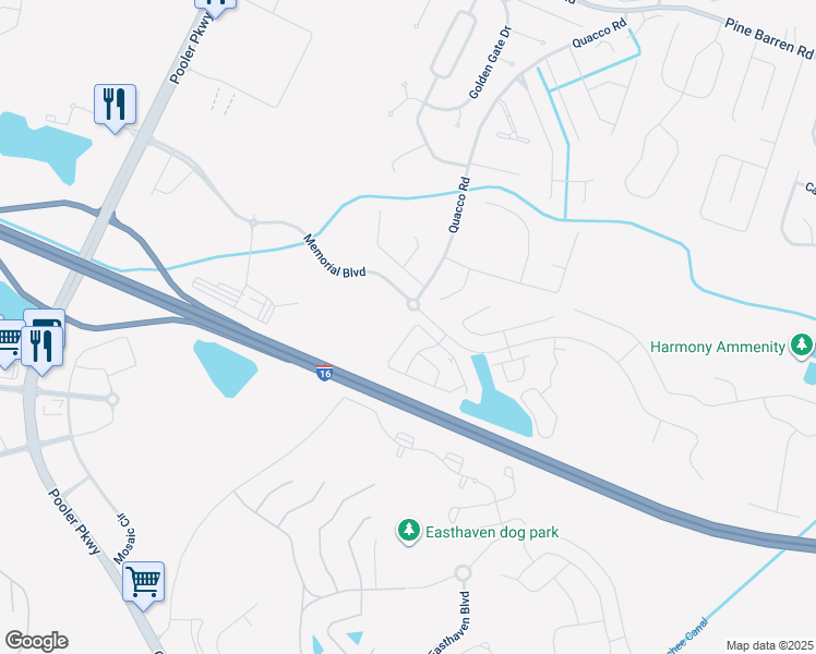 map of restaurants, bars, coffee shops, grocery stores, and more near 140 Sonata Circle in Pooler