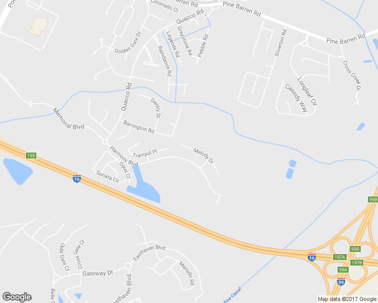 map of restaurants, bars, coffee shops, grocery stores, and more near 11 Melody Drive in Pooler
