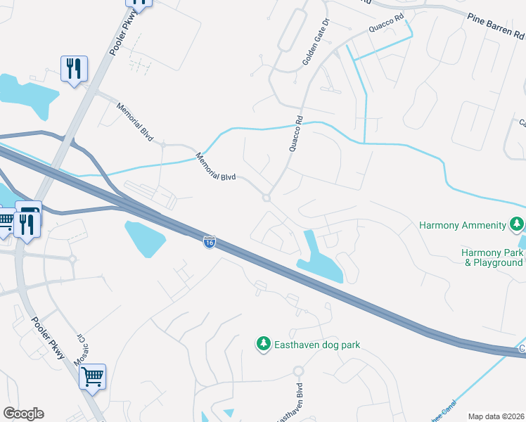 map of restaurants, bars, coffee shops, grocery stores, and more near 140 Sonata Circle in Pooler