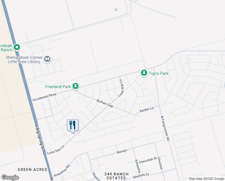map of restaurants, bars, coffee shops, grocery stores, and more near 6811 Stetson Dr in Midland