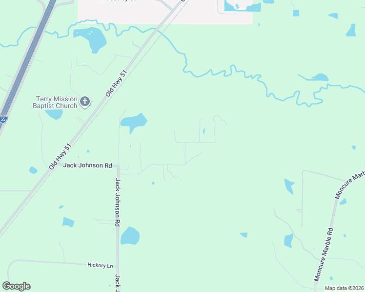 map of restaurants, bars, coffee shops, grocery stores, and more near 1091 Green Drive in Terry