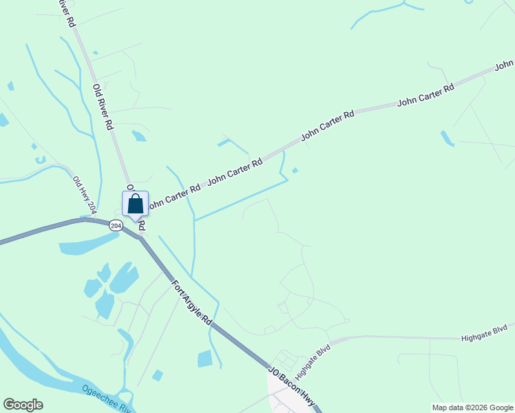 map of restaurants, bars, coffee shops, grocery stores, and more near 959 John Carter Road in Bloomingdale