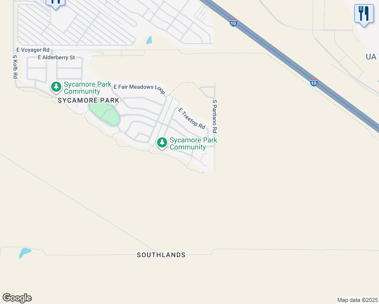 map of restaurants, bars, coffee shops, grocery stores, and more near 9312 South Winter Wood Road in Tucson