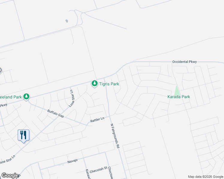 map of restaurants, bars, coffee shops, grocery stores, and more near Flatland Court in Midland