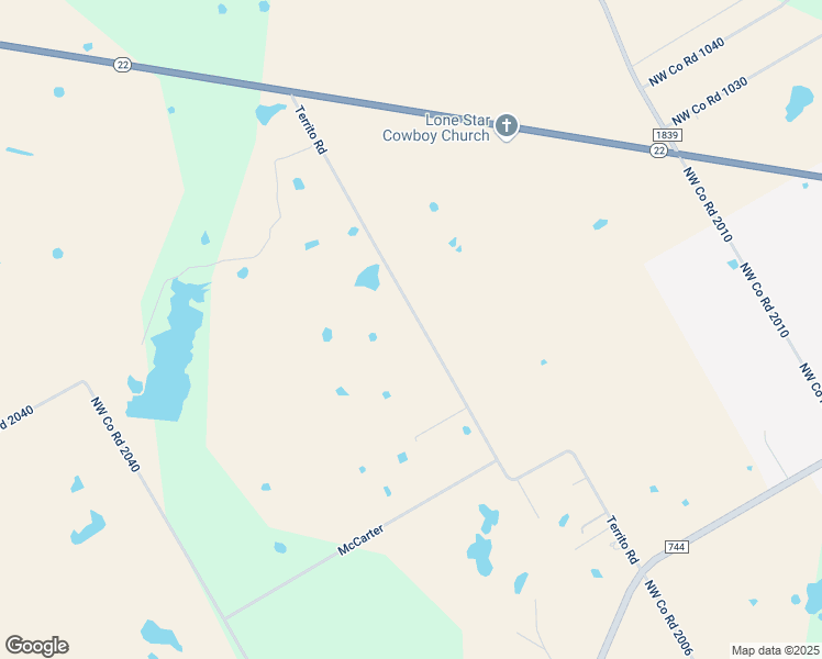 map of restaurants, bars, coffee shops, grocery stores, and more near 1411 County Road 2020 in Corsicana