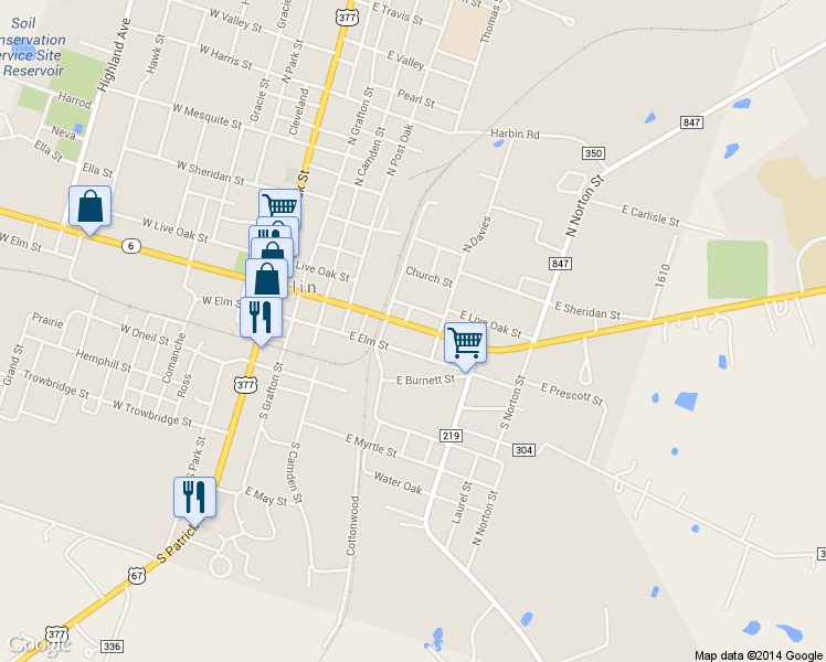 map of restaurants, bars, coffee shops, grocery stores, and more near 527 East Blackjack Street in Dublin