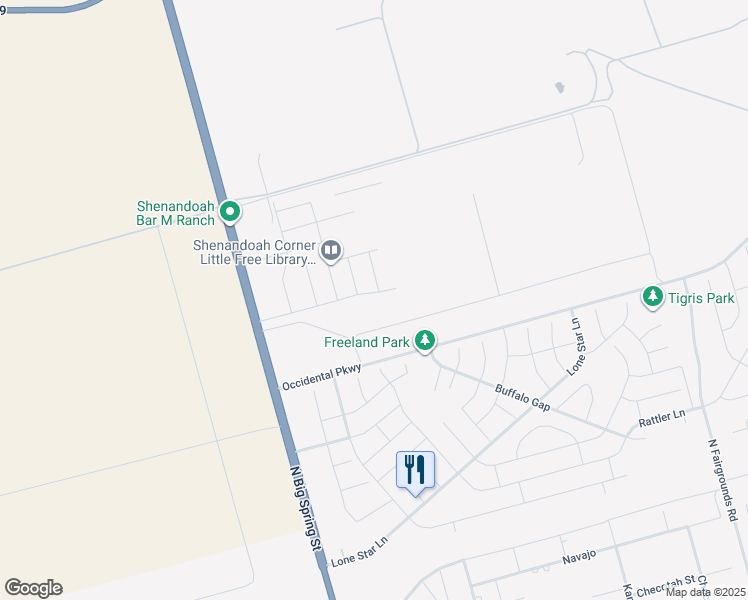 map of restaurants, bars, coffee shops, grocery stores, and more near in Midland