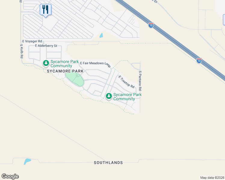 map of restaurants, bars, coffee shops, grocery stores, and more near 9221 South Sweet Spring Road in Tucson