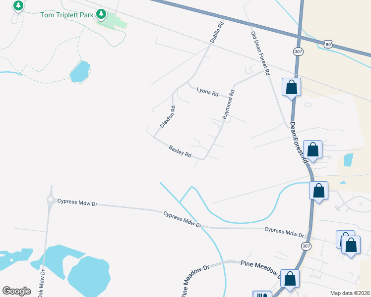 map of restaurants, bars, coffee shops, grocery stores, and more near 140 Baxley Road in Pooler