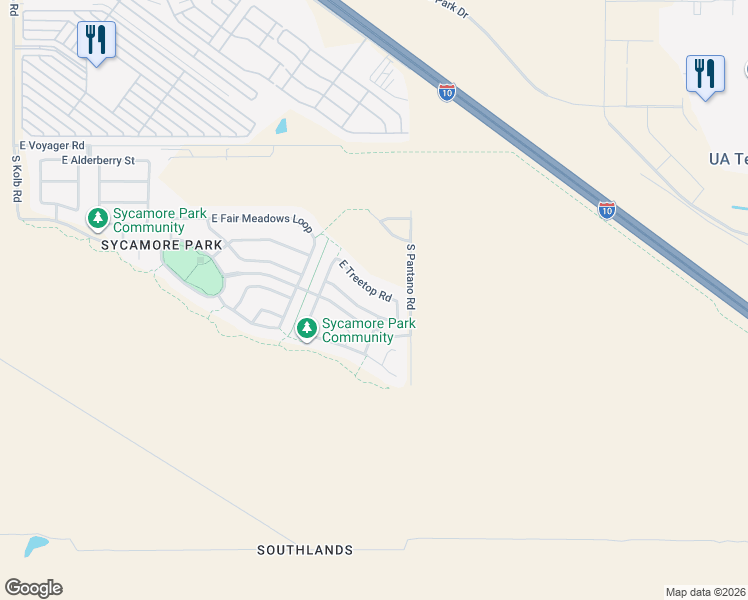 map of restaurants, bars, coffee shops, grocery stores, and more near 7808 East Treetop Road in Tucson