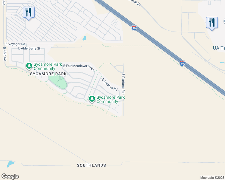 map of restaurants, bars, coffee shops, grocery stores, and more near 7808 East Treetop Road in Tucson