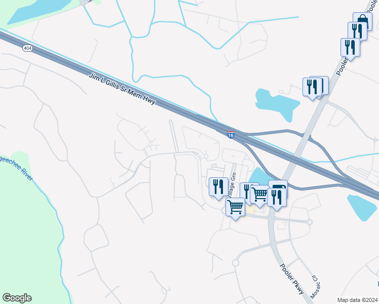 map of restaurants, bars, coffee shops, grocery stores, and more near 300 Blue Moon Crossing in Pooler