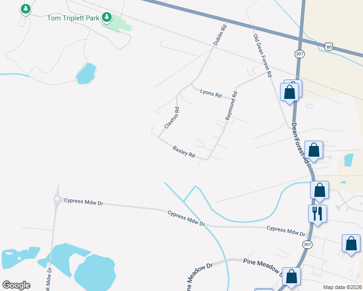 map of restaurants, bars, coffee shops, grocery stores, and more near 140 Baxley Rd in Pooler