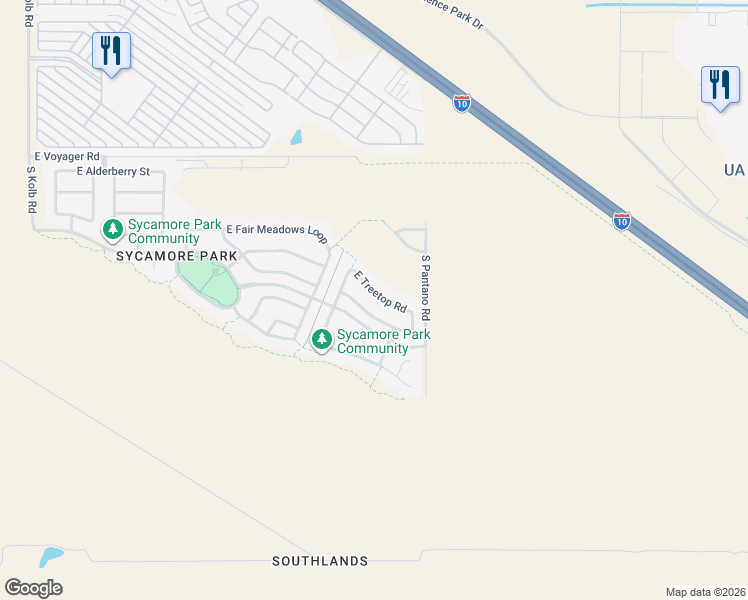 map of restaurants, bars, coffee shops, grocery stores, and more near 7808 East Treetop Road in Tucson