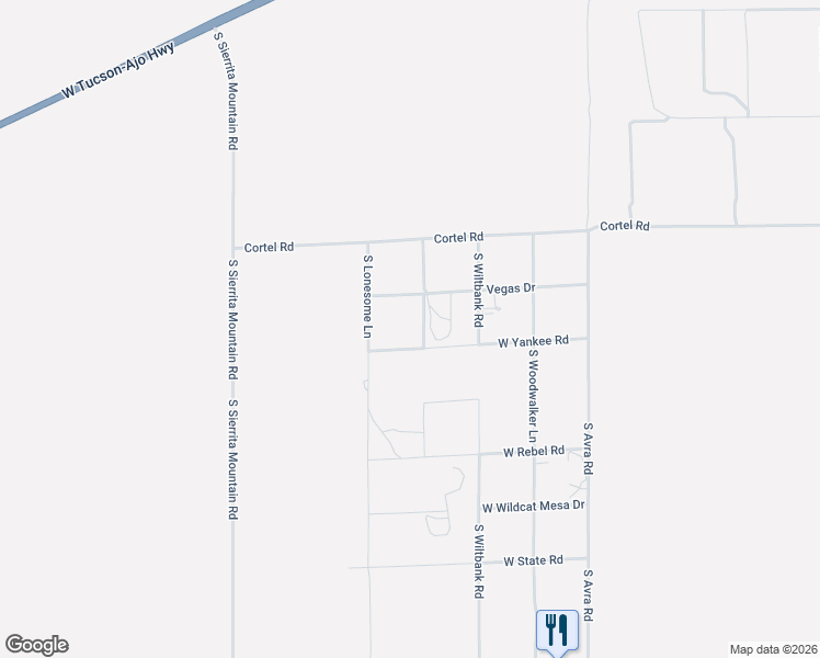 map of restaurants, bars, coffee shops, grocery stores, and more near 9090 South Desert Well Road in Tucson