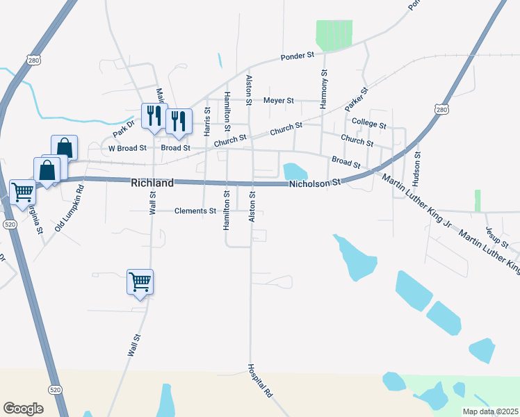 map of restaurants, bars, coffee shops, grocery stores, and more near 614 Alston Street in Richland
