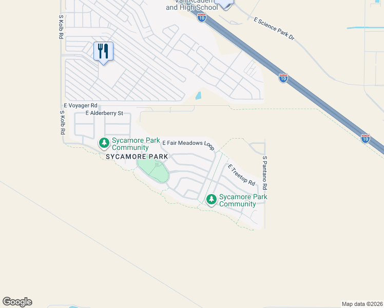 map of restaurants, bars, coffee shops, grocery stores, and more near 7612 East Majestic Palm Lane in Tucson