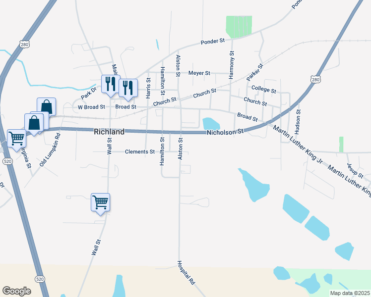map of restaurants, bars, coffee shops, grocery stores, and more near 614 Alston Street in Richland