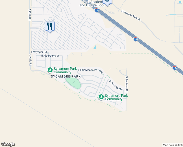 map of restaurants, bars, coffee shops, grocery stores, and more near 7603 East Majestic Palm Lane in Tucson