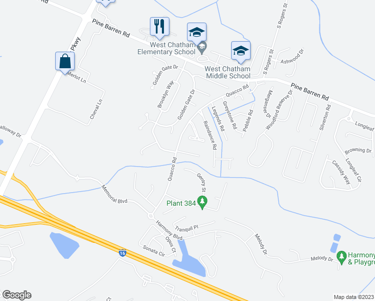 map of restaurants, bars, coffee shops, grocery stores, and more near 106 Creekside Drive in Pooler