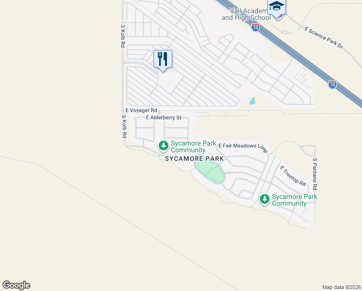 map of restaurants, bars, coffee shops, grocery stores, and more near 7310 East Laughing Tree Lane in Tucson