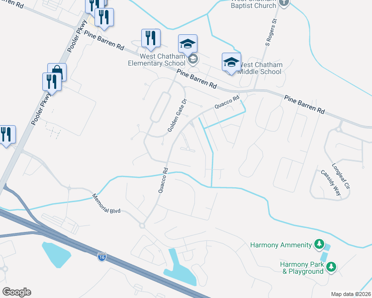 map of restaurants, bars, coffee shops, grocery stores, and more near in Pooler