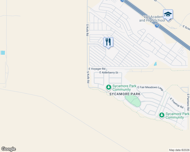 map of restaurants, bars, coffee shops, grocery stores, and more near 7172 East Alderberry Street in Tucson