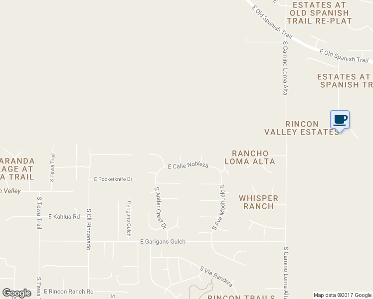 map of restaurants, bars, coffee shops, grocery stores, and more near 8931 South Placita Nobleza in Vail