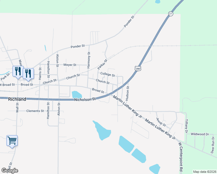 map of restaurants, bars, coffee shops, grocery stores, and more near 48 Bush Street in Richland
