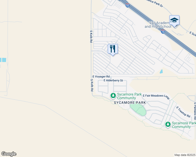 map of restaurants, bars, coffee shops, grocery stores, and more near 7151 East Alderberry Street in Tucson
