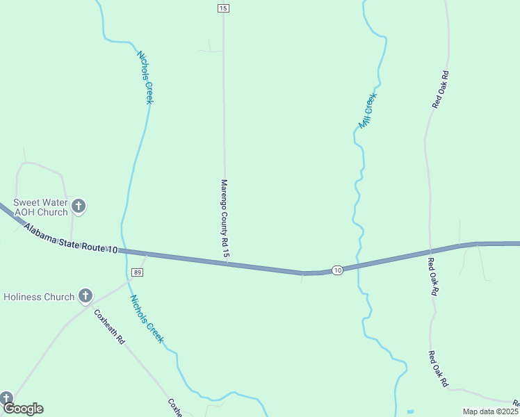 map of restaurants, bars, coffee shops, grocery stores, and more near 35170 Alabama 10 in Sweet Water