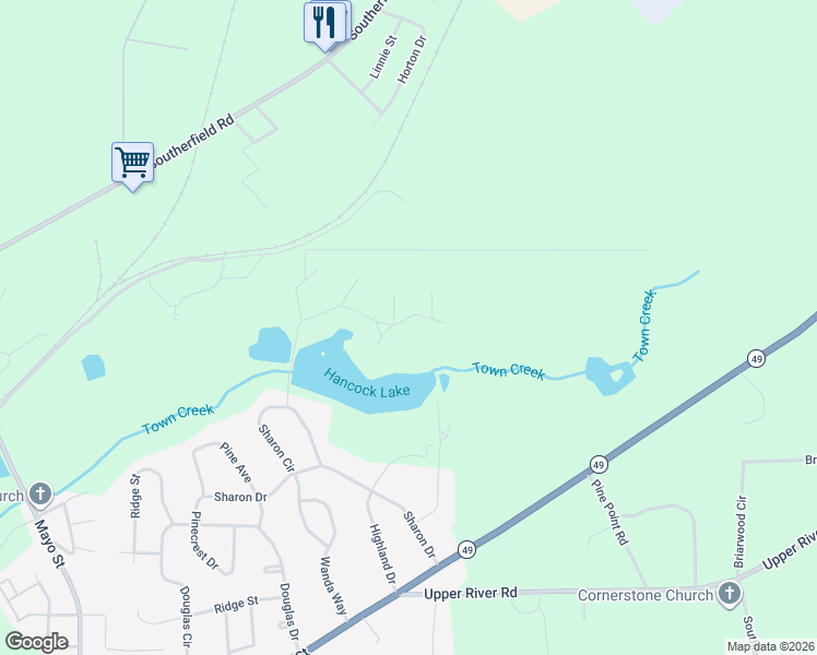 map of restaurants, bars, coffee shops, grocery stores, and more near 400 Rigas Road in Americus
