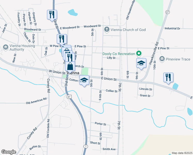 map of restaurants, bars, coffee shops, grocery stores, and more near 306 East Union Street in Vienna