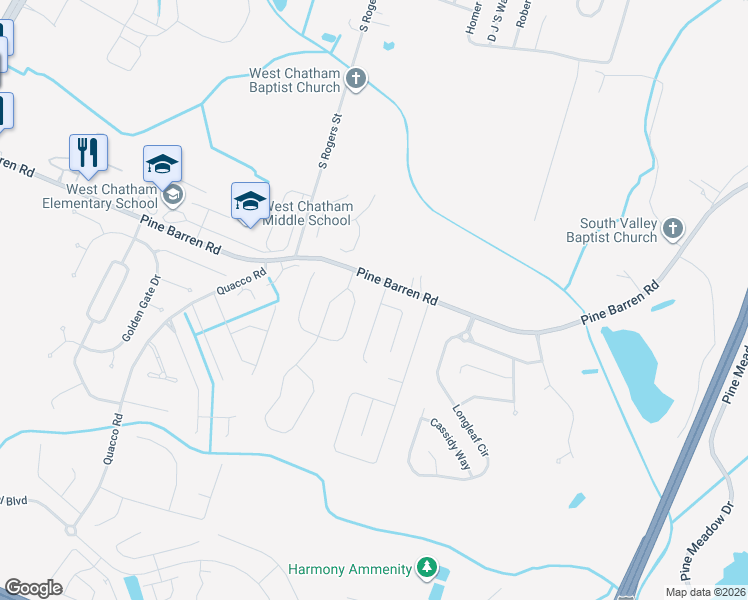 map of restaurants, bars, coffee shops, grocery stores, and more near 105 Timberland Gap Road in Pooler