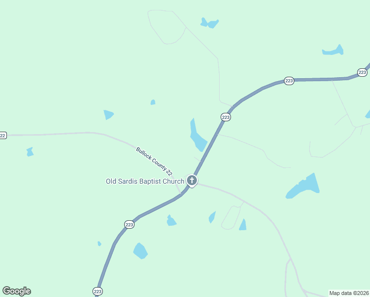 map of restaurants, bars, coffee shops, grocery stores, and more near Bullock County 22 in Union Springs