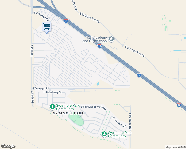 map of restaurants, bars, coffee shops, grocery stores, and more near 7595 East Maritime Drive in Tucson