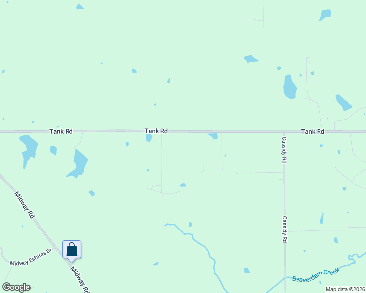 map of restaurants, bars, coffee shops, grocery stores, and more near 4299 Tank Road in Terry