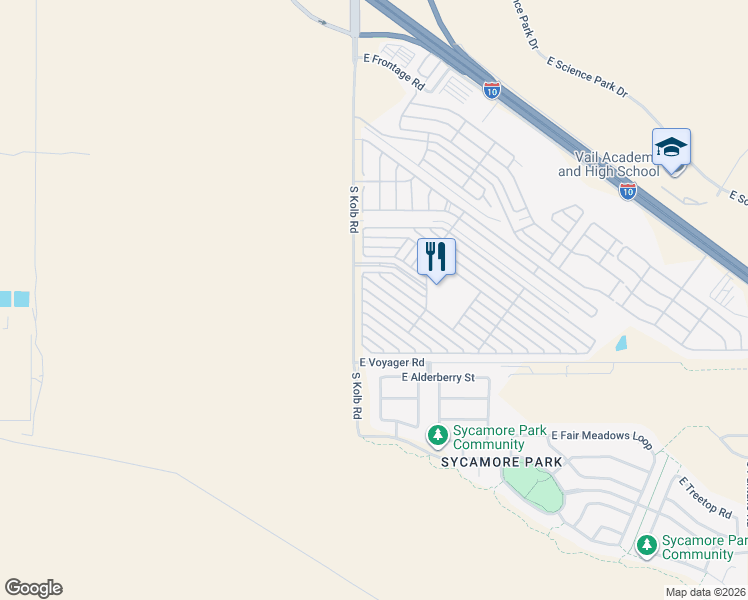 map of restaurants, bars, coffee shops, grocery stores, and more near 6th Street in Tucson